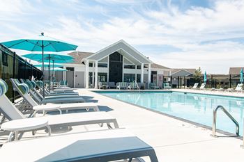 Pool with lounge chairs